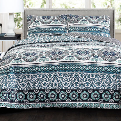 The Curated Nomad La Boheme Boho Stripe 3-piece Quilt Set