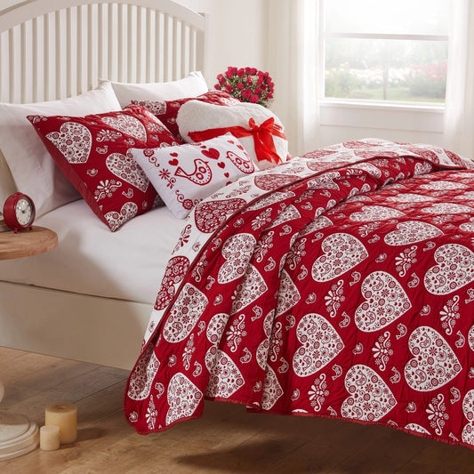 Greenland Home Novelty Holiday Reversible Matelassé Coverlet Set