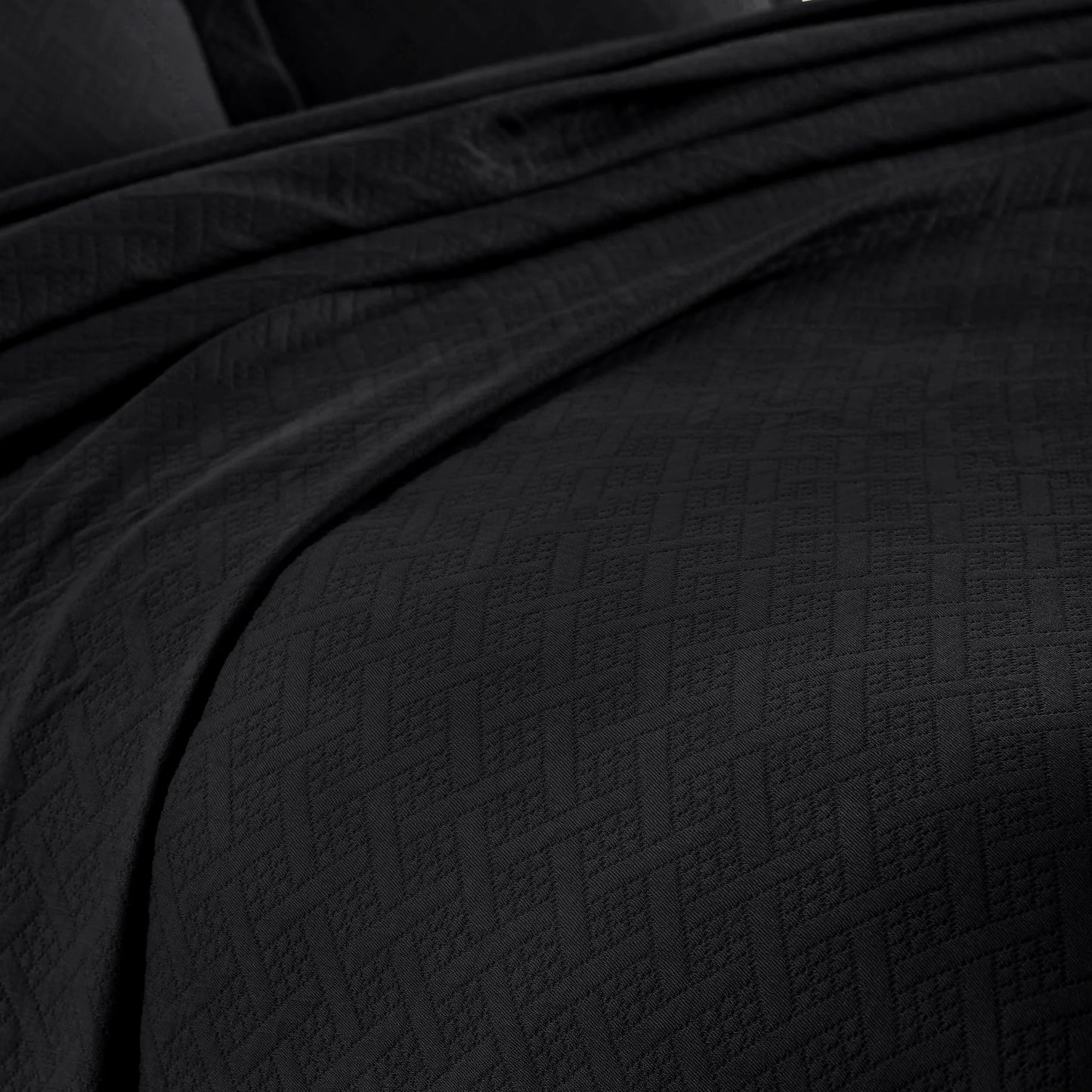 Superior Basketweave Cotton Decorative Bedspread Set