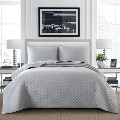 3-Piece Reversible Ultra Lighweight Coverlet Premium Microfiber Bedspread Quilt Set