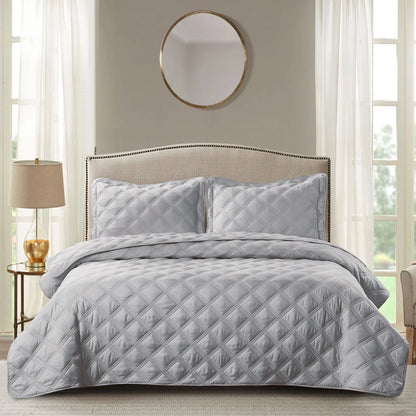 Down Alternative Quilted Oversized Charleston 3 Piece Comforter Set