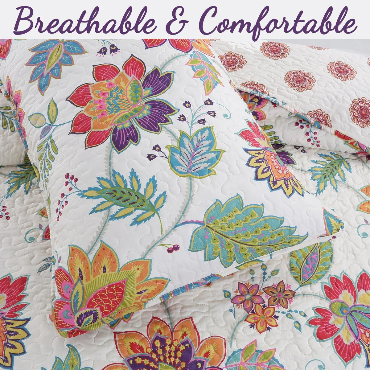 Breezy Floral Reversible Quilt Set