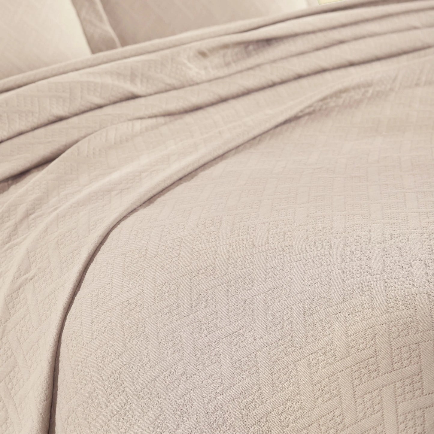 Superior Basketweave Cotton Decorative Bedspread Set