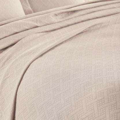 Superior Basketweave Cotton Decorative Bedspread Set