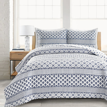 Lush Decor Monique Stripe 3 Piece Quilt Set