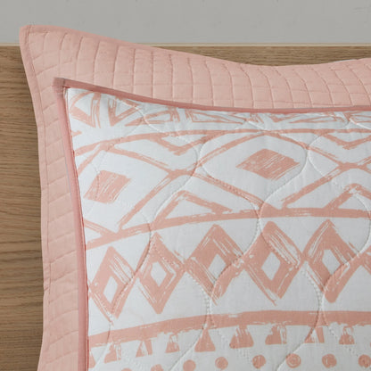 Intelligent Design Cora 7 Piece Reversible Cotton Quilt Set with Euro Shams and Thrwo Pillows