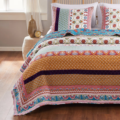 Greenland Home Fashions Thalia Velvet-Embellished Cotton Quilt Set