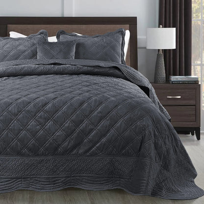 Serenta Supersoft Microplush Quilted 4 Pieces Bedspread Coverlet Set