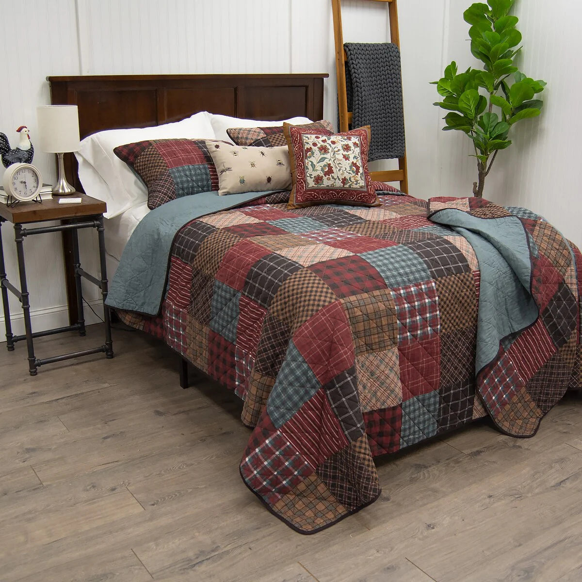 Donna Sharp Appalachia Plaid 3PC Cotton Quilt Set
