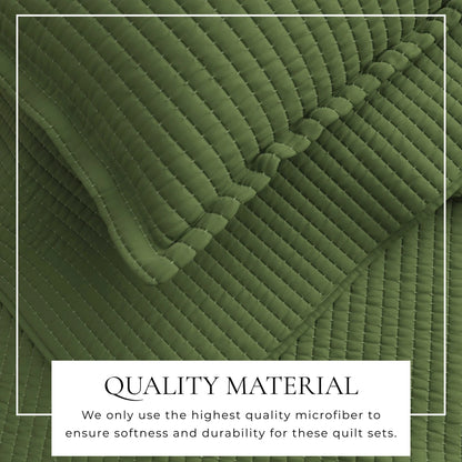 Linery & Co. Detailed Channel Stitch Microfiber Quilt Set With Shams.