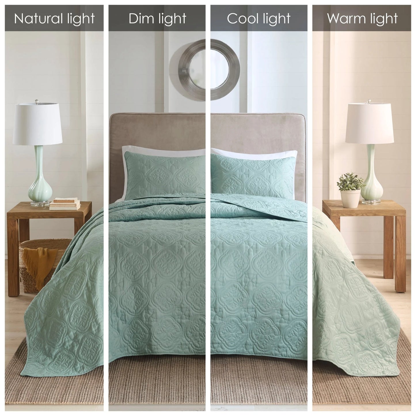 510 Design Hayley Oversized Solid Texture 3 Piece Reversible Bedspread Set