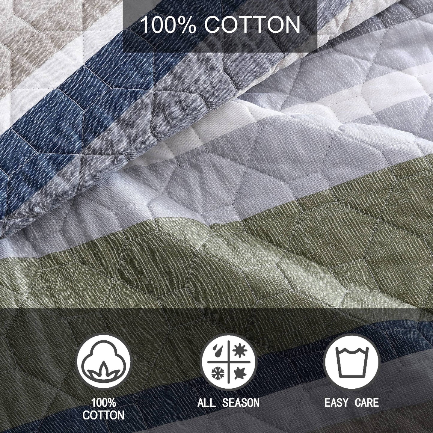 Eddie Bauer Salmon Ladder Beige Cotton Quilt Set