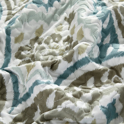 Ikat Blue 5-piece Coverlet Set