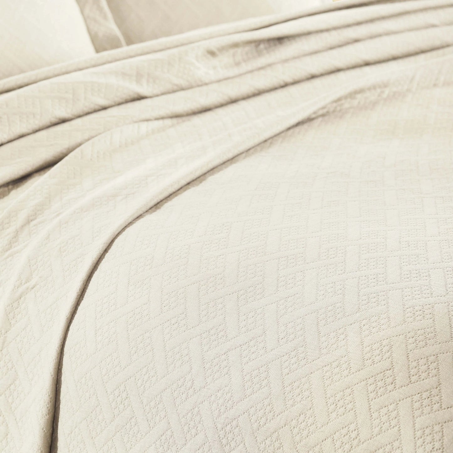 Superior Basketweave Cotton Decorative Bedspread Set