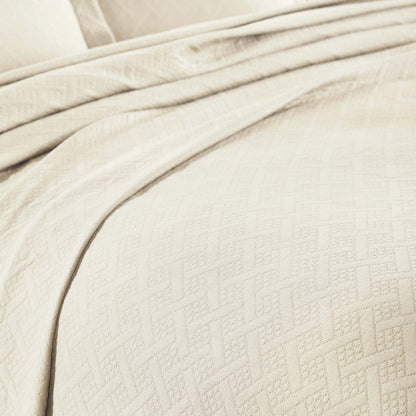 Superior Basketweave Cotton Decorative Bedspread Set