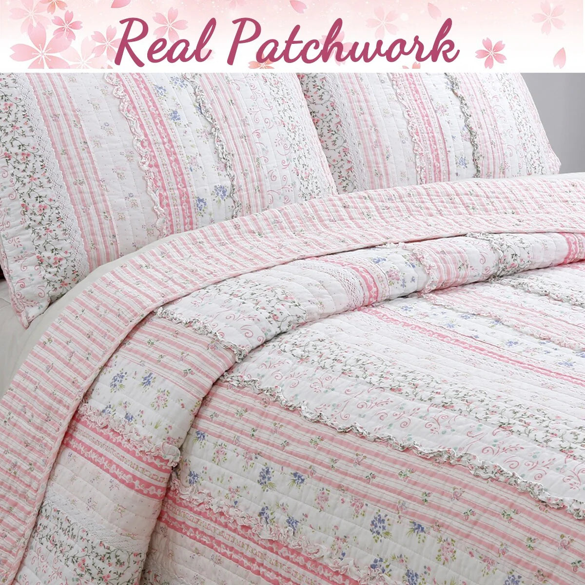 Porch & Den Gwinnett Chic Lace Quilt Bedding Set