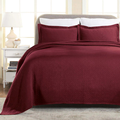 Superior Basketweave Cotton Decorative Bedspread Set