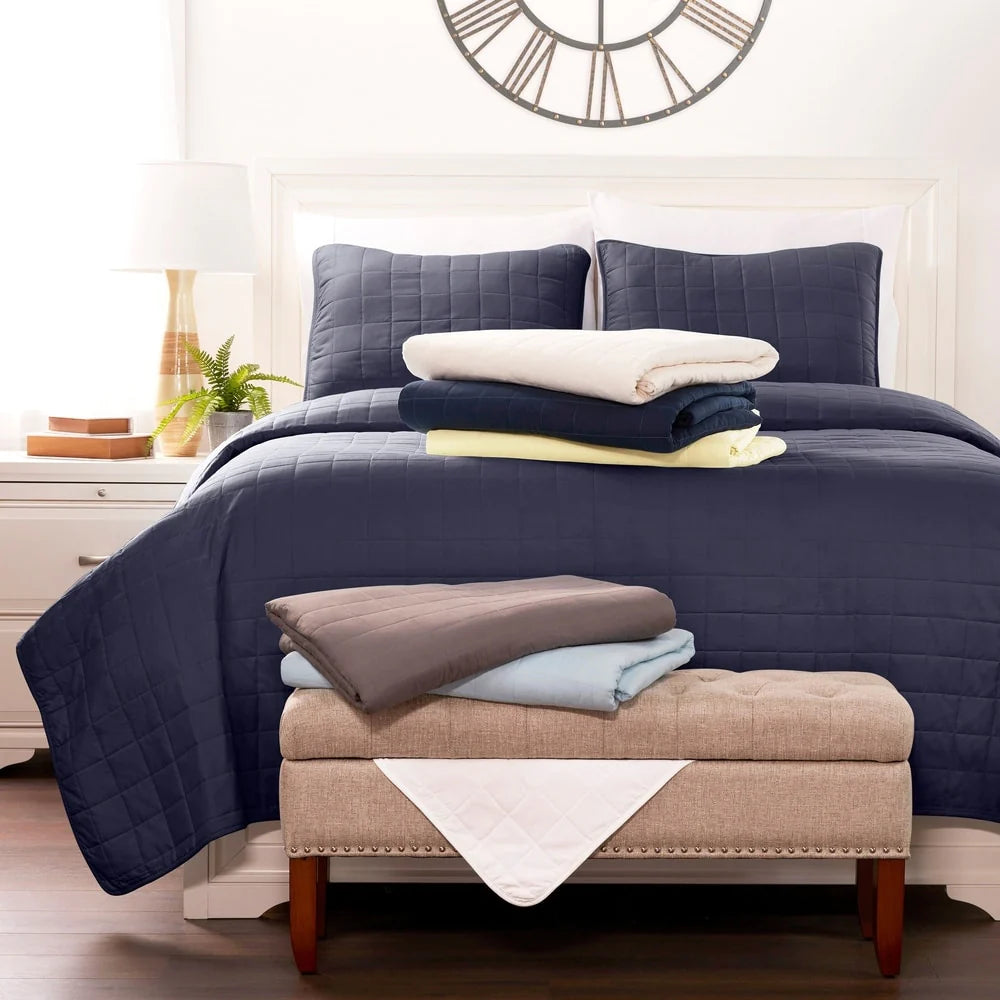 Luxury Ultra Soft Square Quilted Coverlet Set