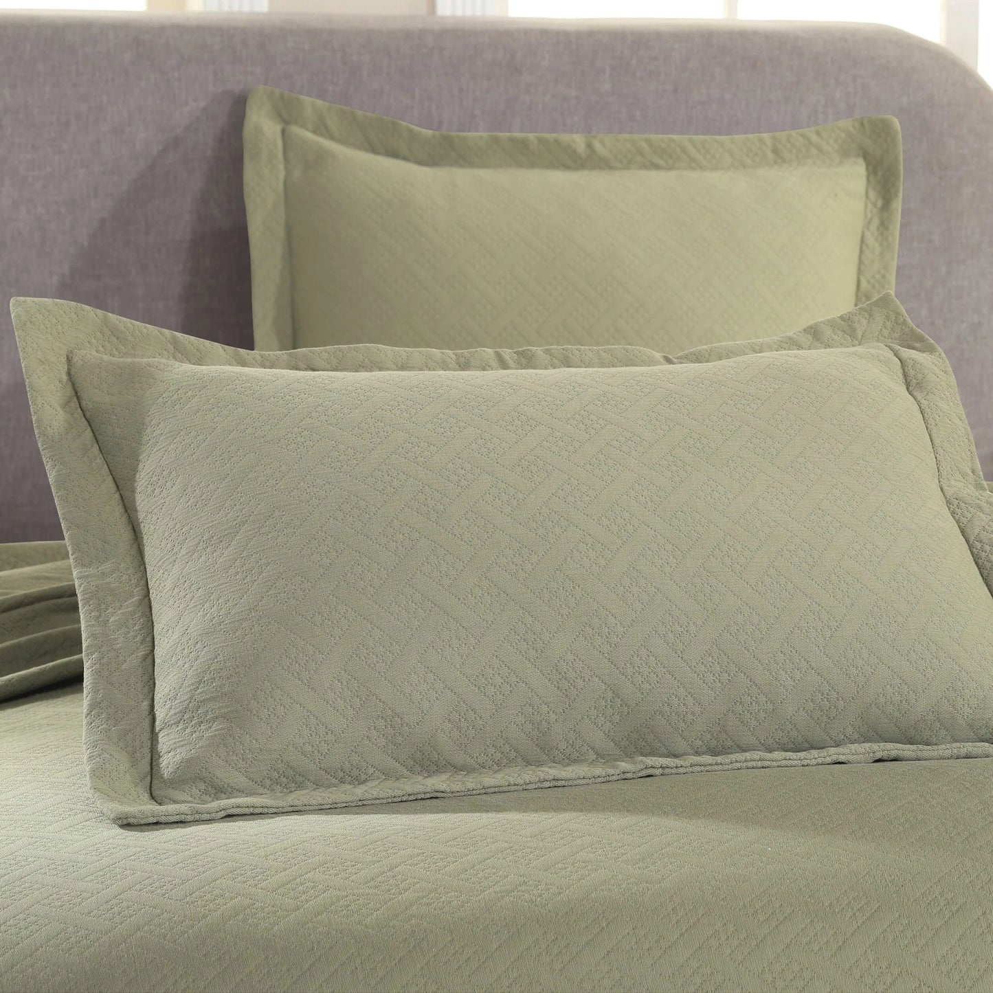 Superior Basketweave Cotton Decorative Bedspread Set