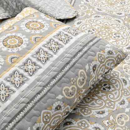 The Curated Nomad La Boheme Boho Stripe 3-piece Quilt Set