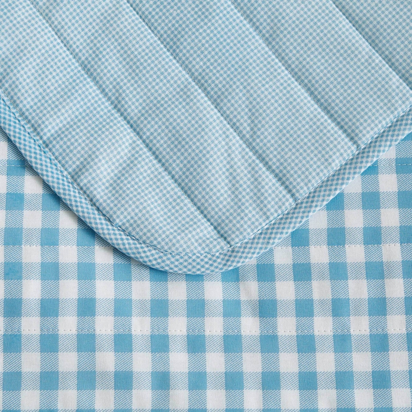 Scout Check Out Cotton Reversible Blue Quilt Set