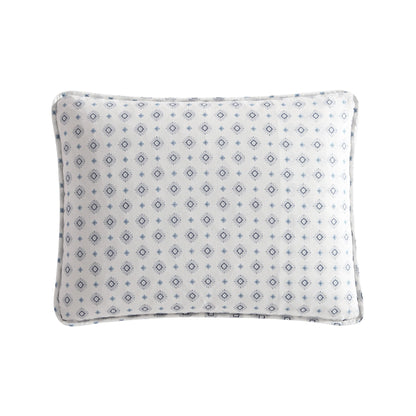 Stone Cottage Bexley Block Print Cotton Blue 4 Piece Quilt Bonus Set