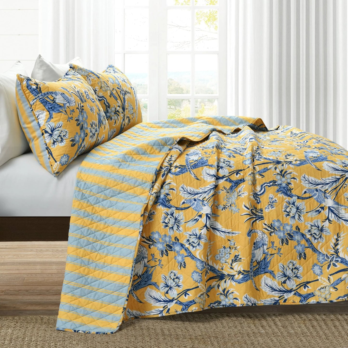 Lush Decor Dolores 3 Piece Cotton Quilt Set