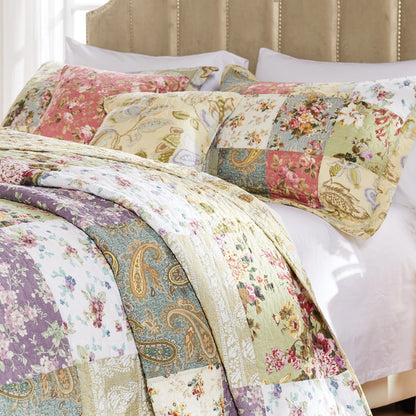 Greenland Home Fashions Blooming Prairie 100% Cotton Authentic Patchwork Bedspread Set