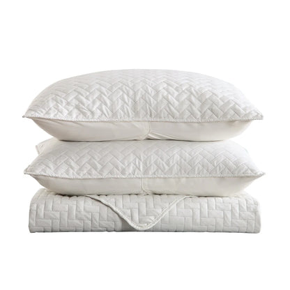 3-piece Fashionable Solid Embossed Quilt Set Bedspread Cover