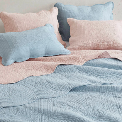 Madison Park Marino 3 Piece Reversible Scalloped Edge Quilt Set