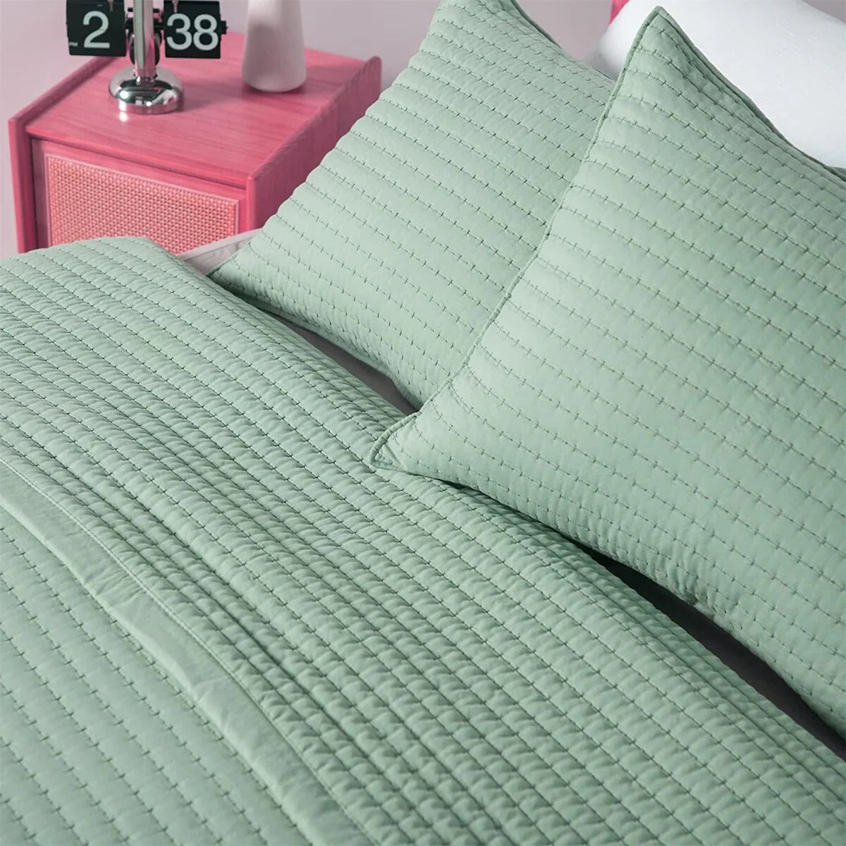 KASENTEX Quilt Set Soft Bedspread - Light Weight, Stone Washed, Down Alternative Fill, Machine Washable