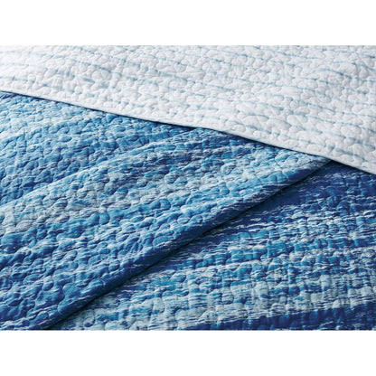 Coastal Stripes Soft Cotton Reversible Quilt Set