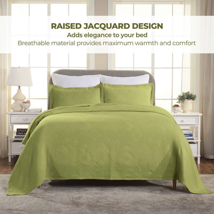 Superior Geometric Fret Cotton Decorative Bedspread Set