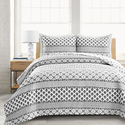 Lush Decor Monique Stripe 3 Piece Quilt Set