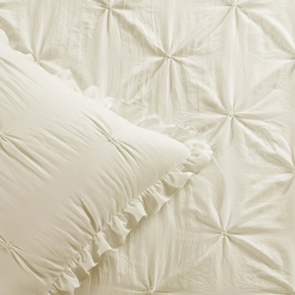 The Gray Barn Lazy Acres Pintuck Ruffle Skirt Bedspread Set