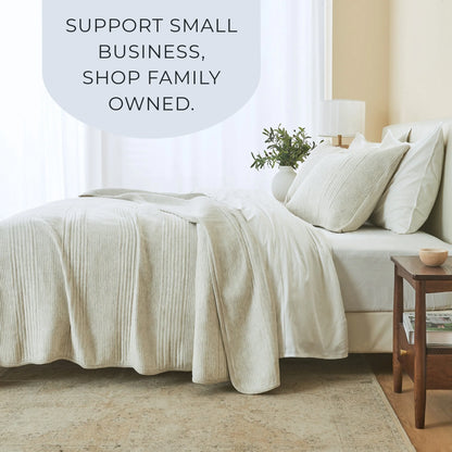 Linery & Co. Cotton Blend Jersey Knit Channel Stitch Quilt Set