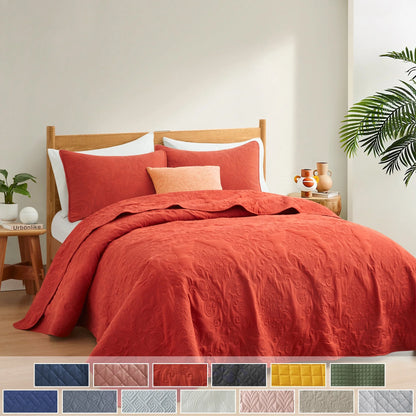 3-Piece Reversible Ultra Lighweight Coverlet Premium Microfiber Bedspread Quilt Set