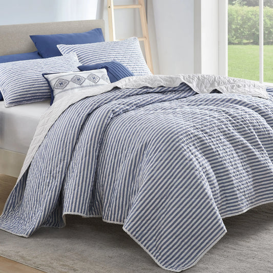 Wonderful 5 Piece Striped Coverlet Set