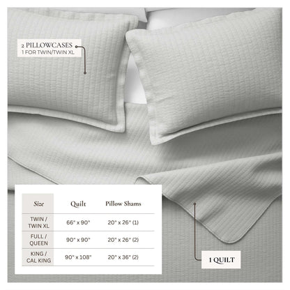 Linery & Co. Detailed Channel Stitch Microfiber Quilt Set With Shams.