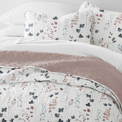 Becky Cameron All Season 3 Piece Floral Reversible Quilt Set