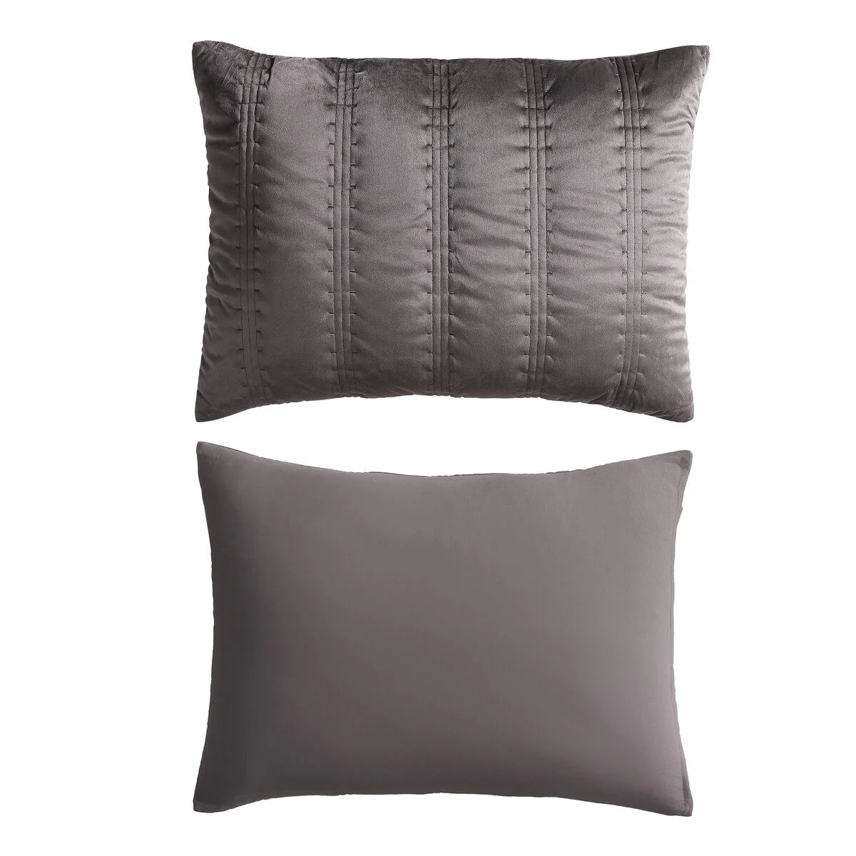 Vera Wang Velvet Linear Stitch Solid Quilt Set