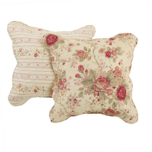 Greenland Home Fashions Antique Rose All-Cotton Reversible Quilt Set