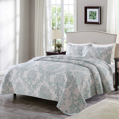 3 Piece Retro Printed Reversible Quilt Set