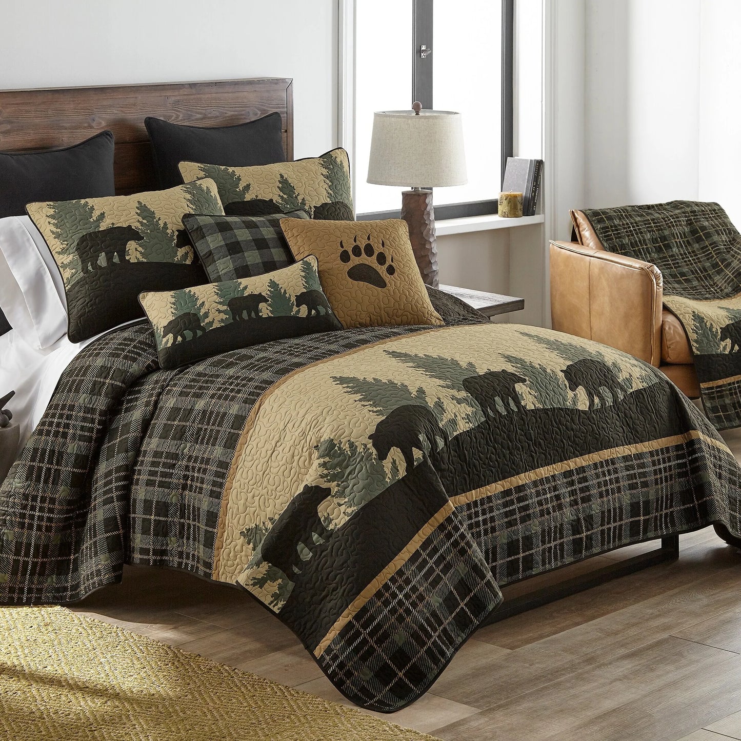 Donna Sharp Bear Walk Plaid Quilt or Sham