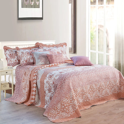 9-pc. Cal King Printed Striped Microfiber Blend Bed Coverlet Set