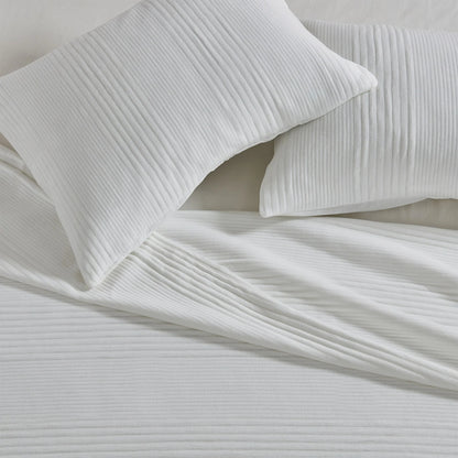 Linery & Co. Cotton Blend Jersey Knit Channel Stitch Quilt Set
