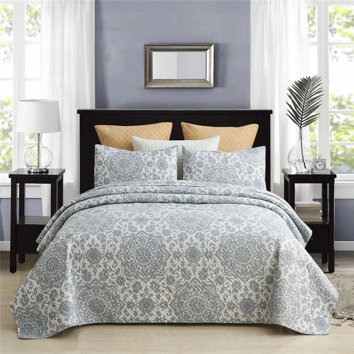 European Floral Quilt Set