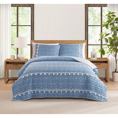 DESIGN STUDIO Pasadena Medallion Soft Reversible Microfiber Quilt Set