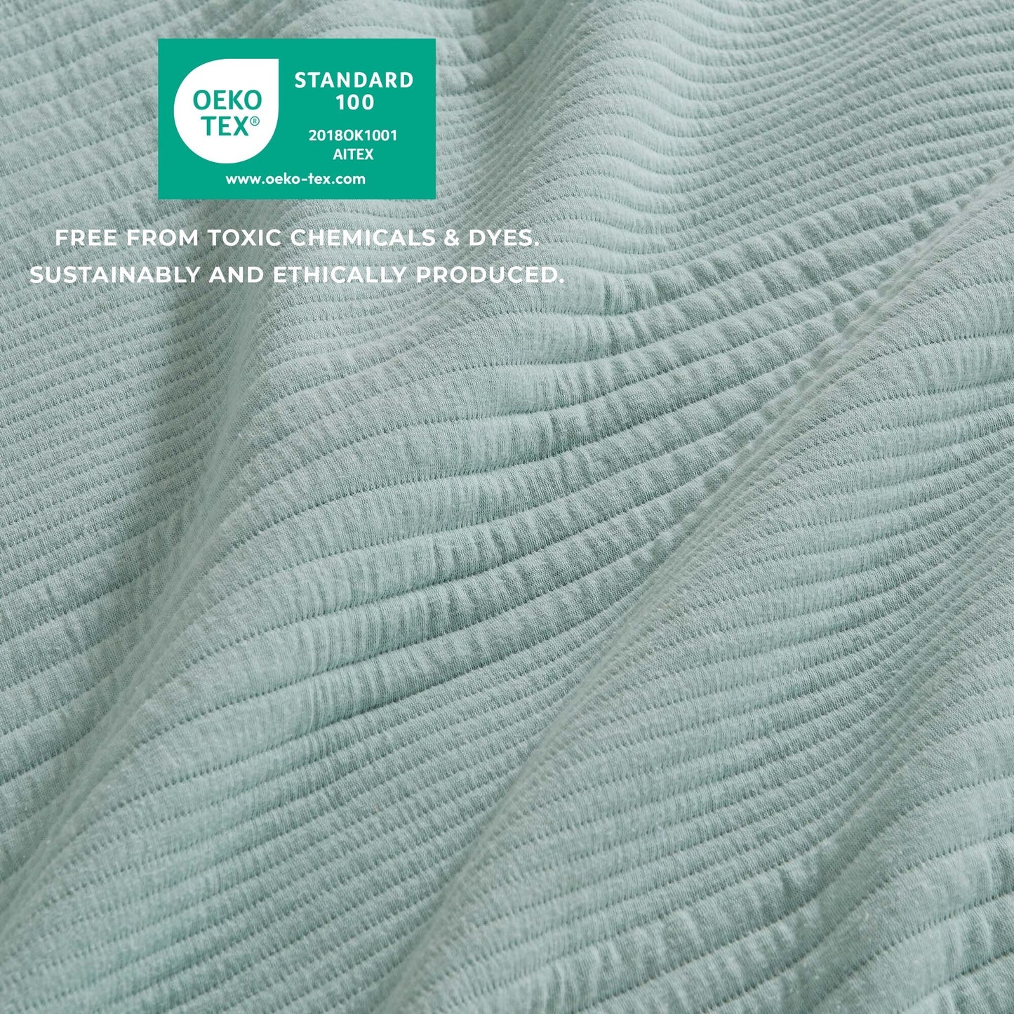 Linery & Co. Cotton Blend Jersey Knit Channel Stitch Quilt Set