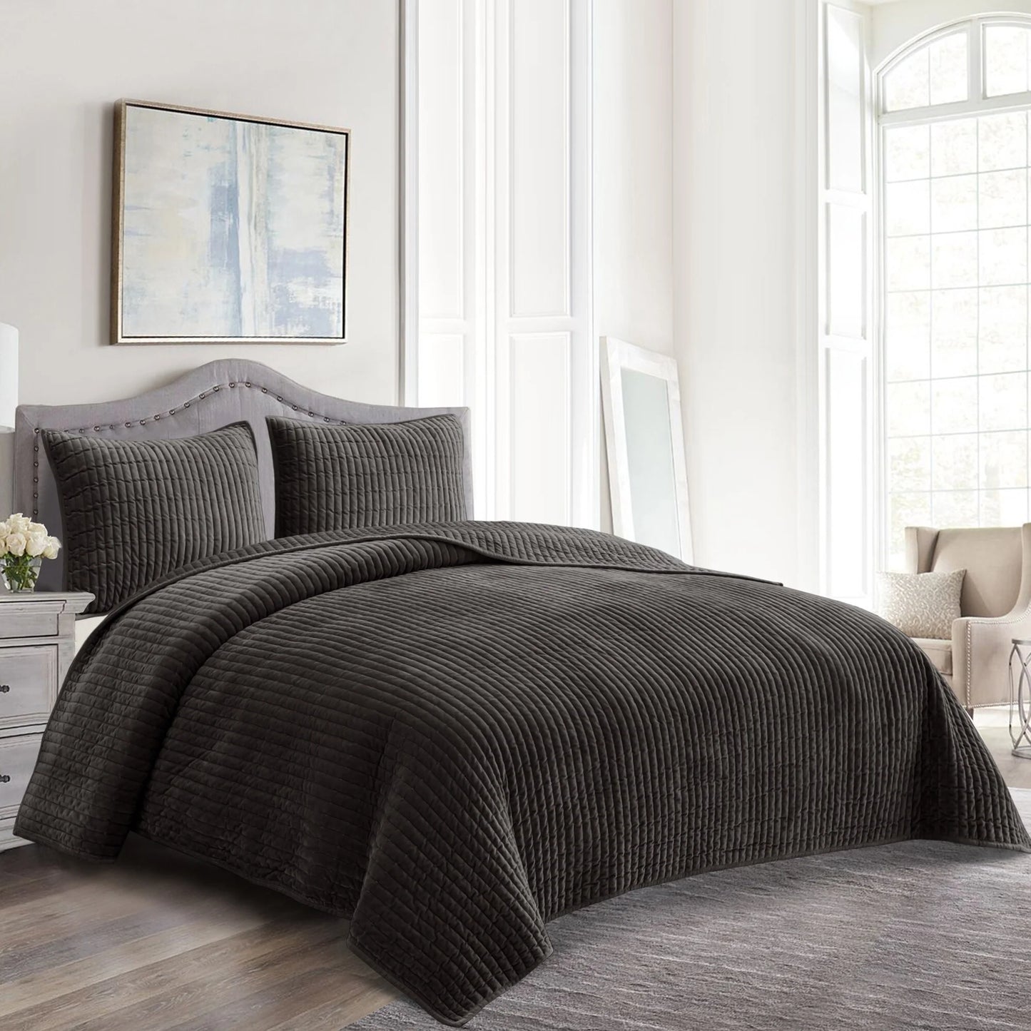 Wonderful Velvet 3 Piece Quilt Set